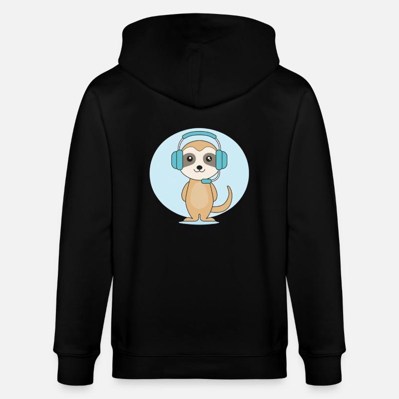 Suricate avec casque - Veste à capuche bio CULTIVATOR Stanley/Stella Unisexe - noir