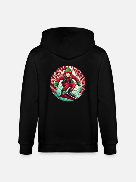 Elfe de Noël Snowboard - Veste à capuche bio CULTIVATOR Stanley/Stella Unisexe - noir