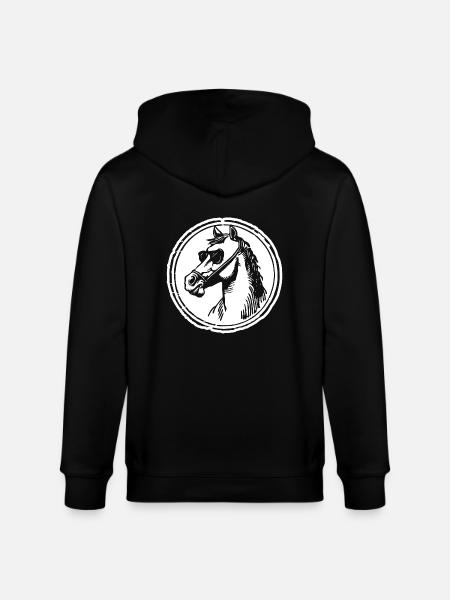 Pferd Pferde Pferdekopf - Stanley/Stella Unisex Bio-Kapuzenjacke CULTIVATOR - Schwarz