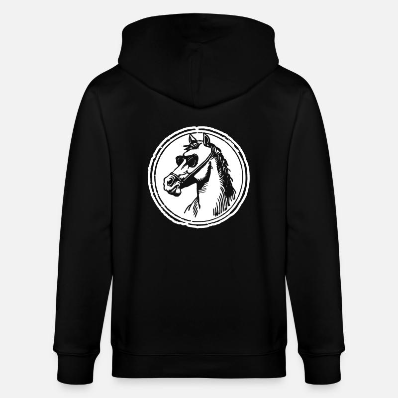 Cheval Chevaux Tête de cheval - Veste à capuche bio CULTIVATOR Stanley/Stella Unisexe - noir