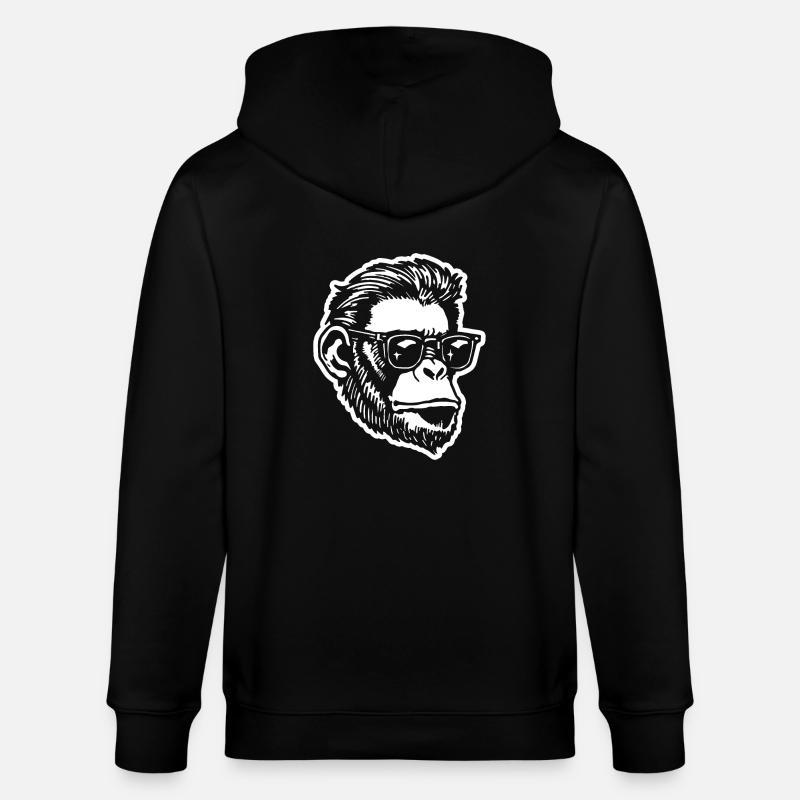 Singe Singe Visage de Singe - Veste à capuche bio CULTIVATOR Stanley/Stella Unisexe - noir