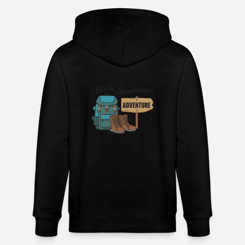 Let's be adventurous. - Stanley/Stella CULTIVATOR  Unisex Organic Hooded Jacket - black