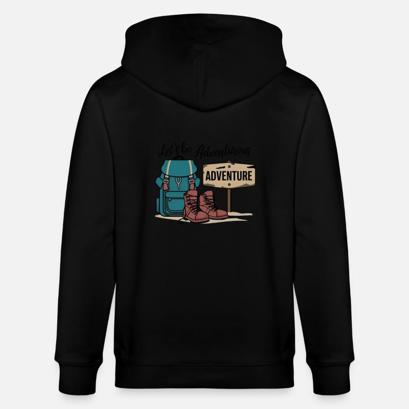 Let's be adventurous. - Stanley/Stella CULTIVATOR  Unisex Organic Hooded Jacket - black
