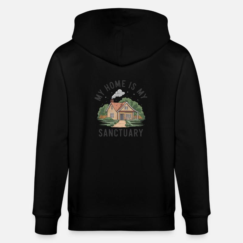 Ma maison est mon refuge. - Veste à capuche bio CULTIVATOR Stanley/Stella Unisexe - noir