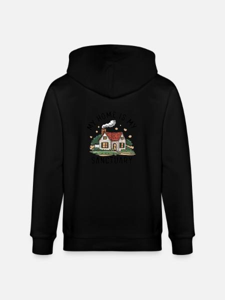 My home is my refuge. - Stanley/Stella CULTIVATOR Unisex Organic Hooded Jacket - black