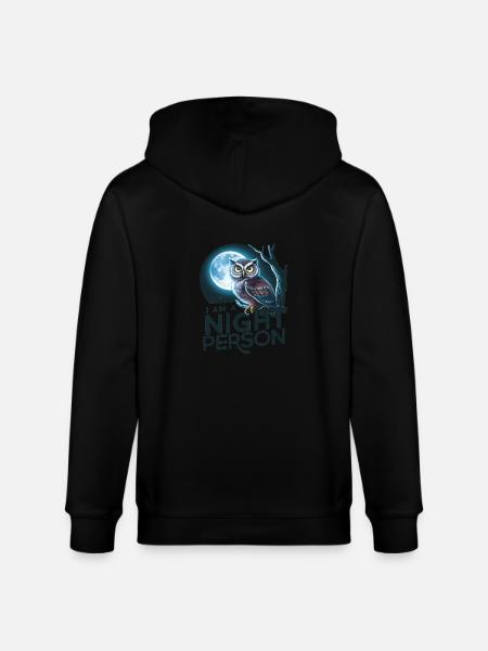 I'm a night person. - Stanley/Stella CULTIVATOR Unisex Organic Hooded Jacket - black
