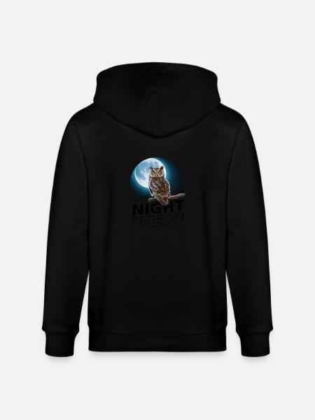 I'm a night person. - Stanley/Stella CULTIVATOR Unisex Organic Hooded Jacket - black