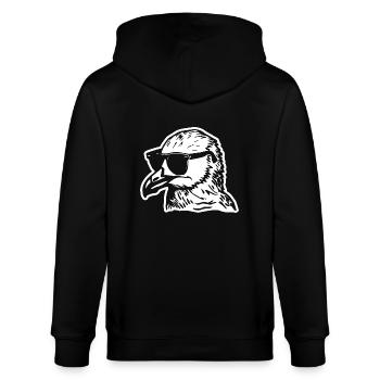 Möwe - Stanley/Stella Unisex Bio-Kapuzenjacke CULTIVATOR  - Schwarz - Hinten - Anna (173cm)