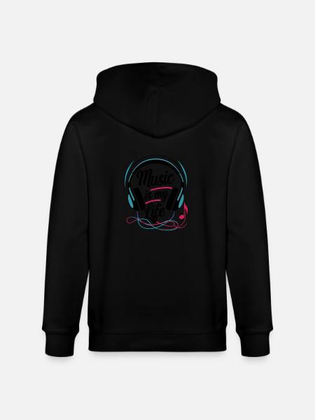 Music is my life - Stanley/Stella CULTIVATOR  Unisex Organic Hooded Jacket - black