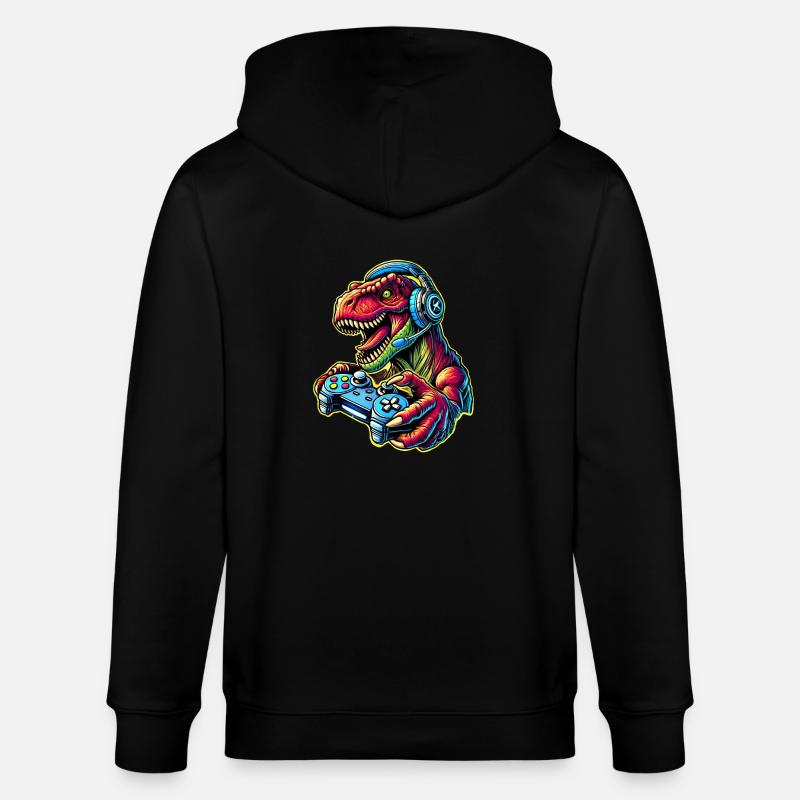 T Rex Gaming Gamer - Veste à capuche bio CULTIVATOR Stanley/Stella Unisexe - noir