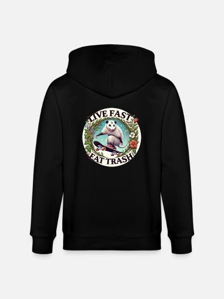 Eat Trash - Stanley/Stella CULTIVATOR  Unisex Organic Hooded Jacket - black
