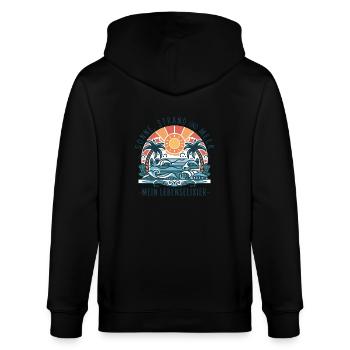 Sun, beach and sea - my elixir of life - Stanley/Stella CULTIVATOR  Unisex Organic Hooded Jacket - black - Back - Anna (173cm)