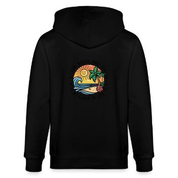 Sun, beach and sea - my elixir of life - Stanley/Stella CULTIVATOR  Unisex Organic Hooded Jacket - black - Back - Anna (173cm)