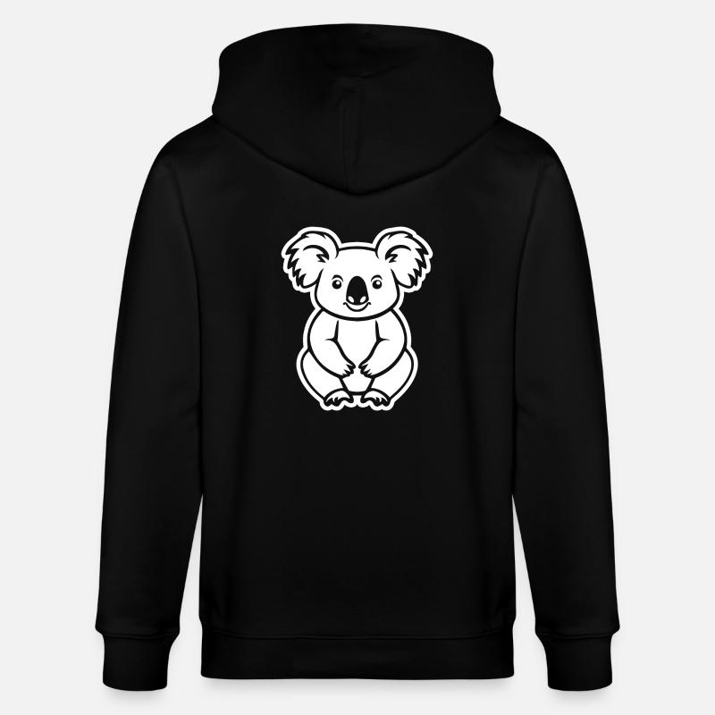 Koala - Stanley/Stella Unisex Bio-Kapuzenjacke CULTIVATOR  - Schwarz