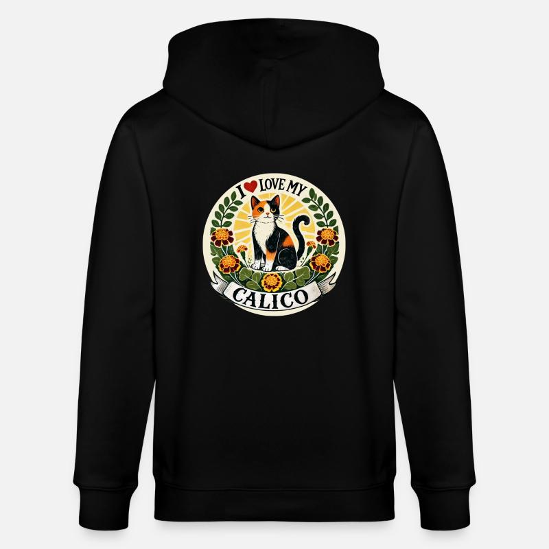 J’adore mon Calico - Veste à capuche bio CULTIVATOR Stanley/Stella Unisexe - noir