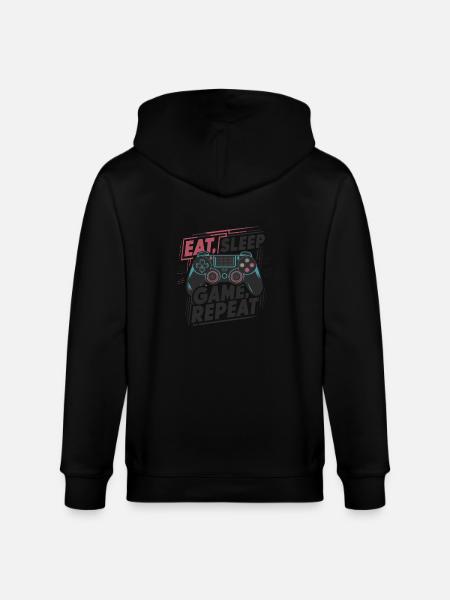 Eat, Sleep, Game, Repeat - Stanley/Stella CULTIVATOR Unisex Organic Hooded Jacket - black
