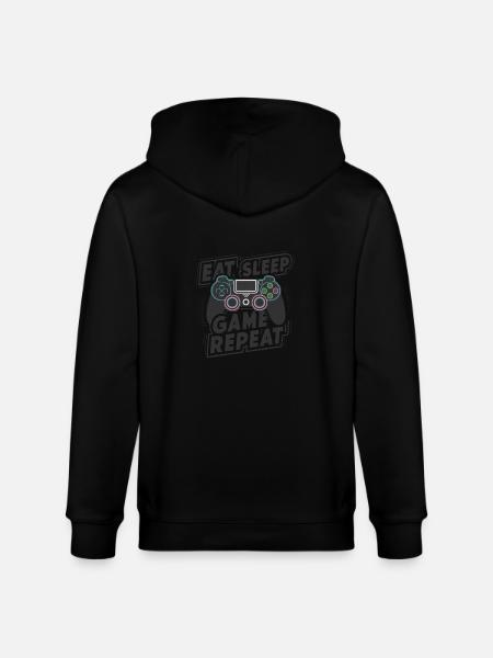 Eat, Sleep, Game, Repeat - Stanley/Stella CULTIVATOR  Unisex Organic Hooded Jacket - black