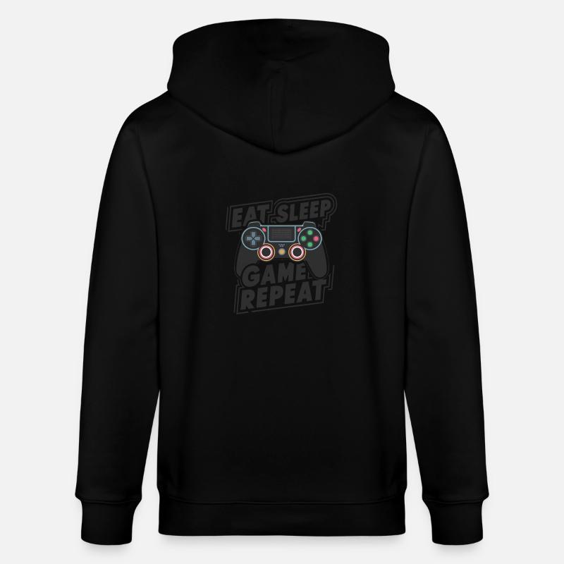 Manger, dormir, jouer, répéter - Veste à capuche bio CULTIVATOR Stanley/Stella Unisexe - noir