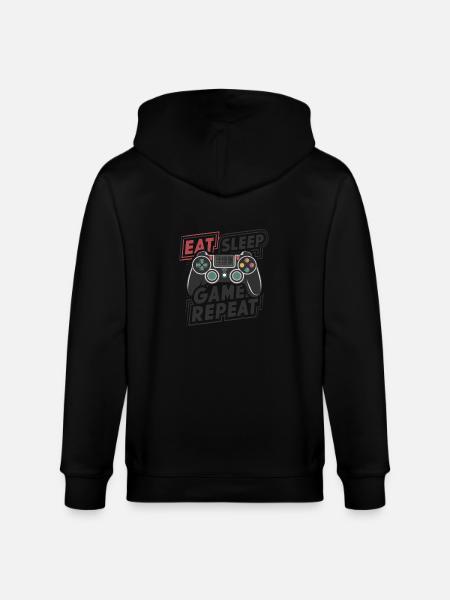 Eat, Sleep, Game, Repeat - Stanley/Stella CULTIVATOR  Unisex Organic Hooded Jacket - black