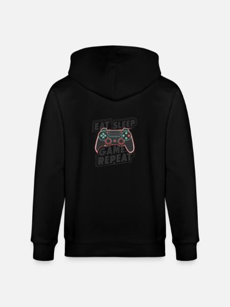 Eat, Sleep, Game, Repeat - Stanley/Stella CULTIVATOR Unisex Organic Hooded Jacket - black