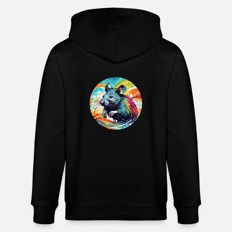 Ratte runder Batch - Stanley/Stella Unisex Bio-Kapuzenjacke CULTIVATOR  - Schwarz