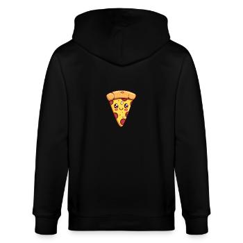 Lustige Pizza Gesicht - Stanley/Stella Unisex Bio-Kapuzenjacke CULTIVATOR  - Schwarz - Hinten - Anna (173cm)