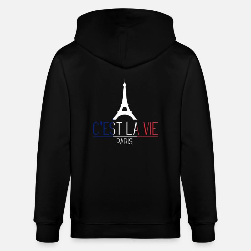 Dicton du drapeau français - Veste à capuche bio CULTIVATOR Stanley/Stella Unisexe - noir