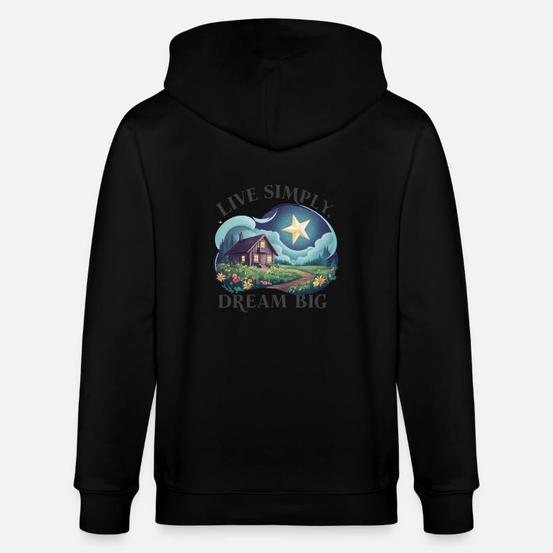 Einfach leben, groß Träumen - Stanley/Stella Unisex Bio-Kapuzenjacke CULTIVATOR  - Schwarz