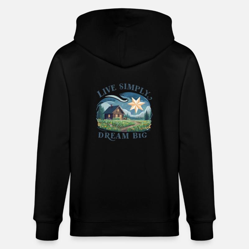 Einfach leben, groß Träumen - Stanley/Stella Unisex Bio-Kapuzenjacke CULTIVATOR  - Schwarz