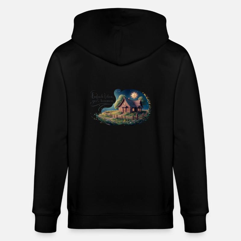 Einfach leben, groß Träumen - Stanley/Stella Unisex Bio-Kapuzenjacke CULTIVATOR  - Schwarz