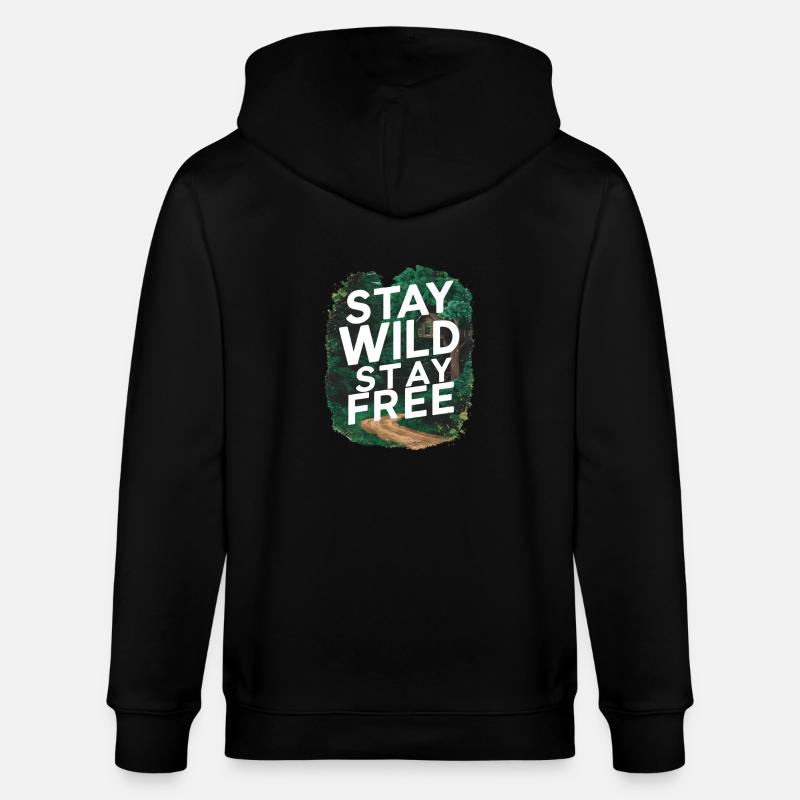 Bleib wild, bleib frei - Stanley/Stella Unisex Bio-Kapuzenjacke CULTIVATOR - Schwarz