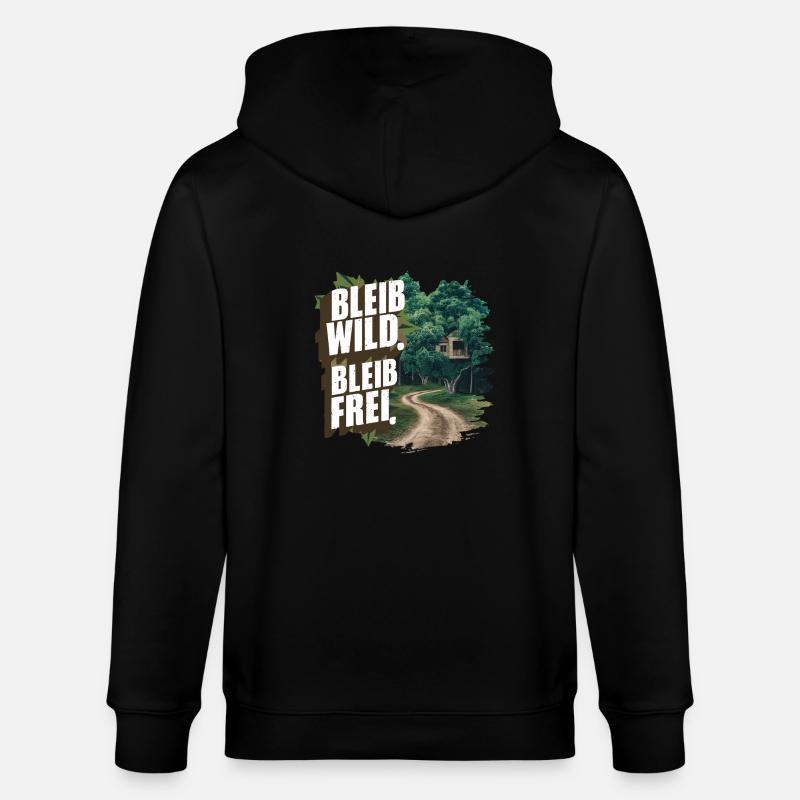 Bleib wild, bleib frei - Stanley/Stella Unisex Bio-Kapuzenjacke CULTIVATOR  - Schwarz
