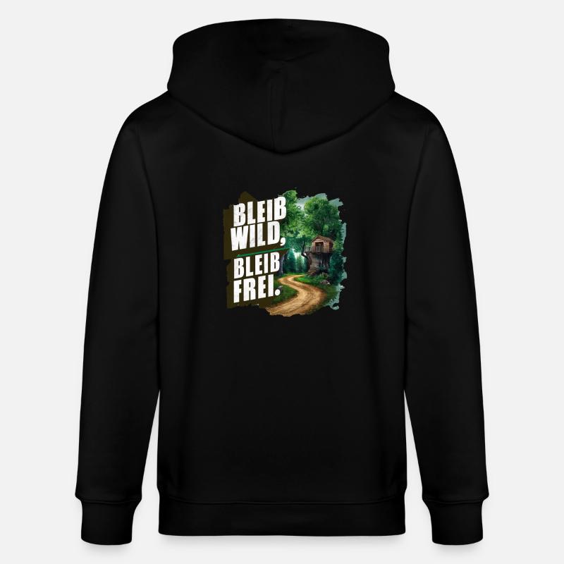 Restez sauvage, restez libre - Veste à capuche bio CULTIVATOR Stanley/Stella Unisexe - noir