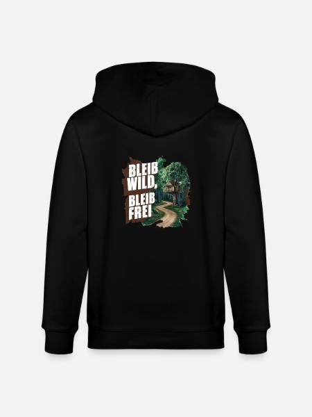 Stay wild, stay free - Stanley/Stella CULTIVATOR Unisex Organic Hooded Jacket - black