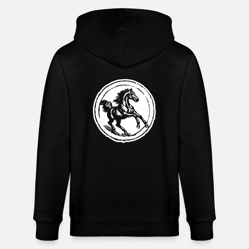 Cheval Chevaux Équitation Cavalier - Veste à capuche bio CULTIVATOR Stanley/Stella Unisexe - noir