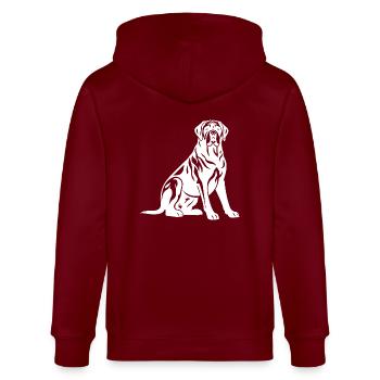 Silhouette de chien Mastiff - Veste à capuche bio CULTIVATOR Stanley/Stella Unisexe - bordeaux - Dos - Anna (173cm)