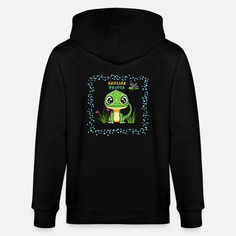 Grosser Bruder Dino - Stanley/Stella Unisex Bio-Kapuzenjacke CULTIVATOR  - Schwarz