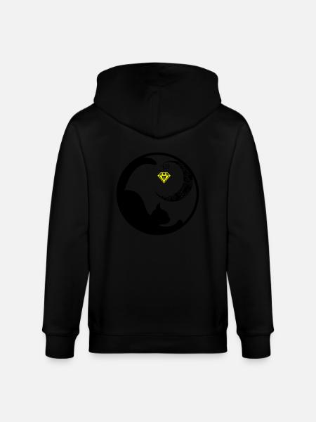 Cat Moon 02 - Stanley/Stella CULTIVATOR  Unisex Organic Hooded Jacket - black