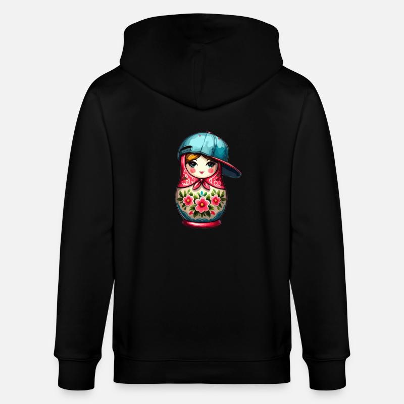 Matriochka Cool Cap Cadeau - Veste à capuche bio CULTIVATOR Stanley/Stella Unisexe - noir