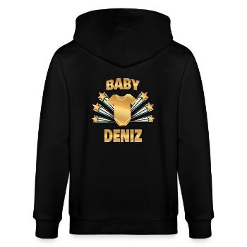 Naissance de Deniz - Veste à capuche bio CULTIVATOR Stanley/Stella Unisexe - noir - Dos - Anna (173cm)
