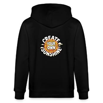 Create Your Own Sunshine – Strahlende Sonne - Stanley/Stella CULTIVATOR  Unisex Organic Hooded Jacket - black - Back - Anna (173cm)