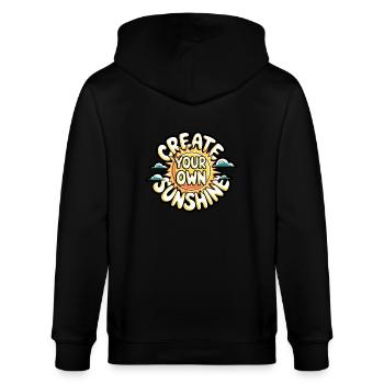 Create Your Own Sunshine – Strahlende Sonne - Stanley/Stella CULTIVATOR  Unisex Organic Hooded Jacket - black - Back - Anna (173cm)