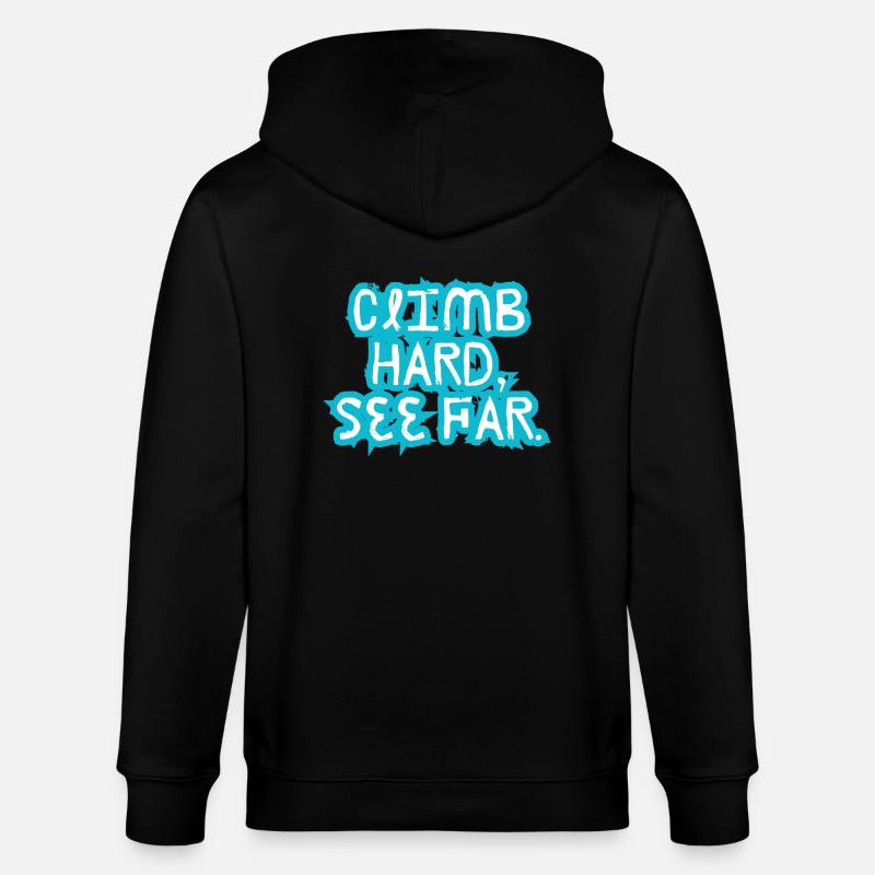 Hart klettern, weit sehen. - Stanley/Stella Unisex Bio-Kapuzenjacke CULTIVATOR - Schwarz