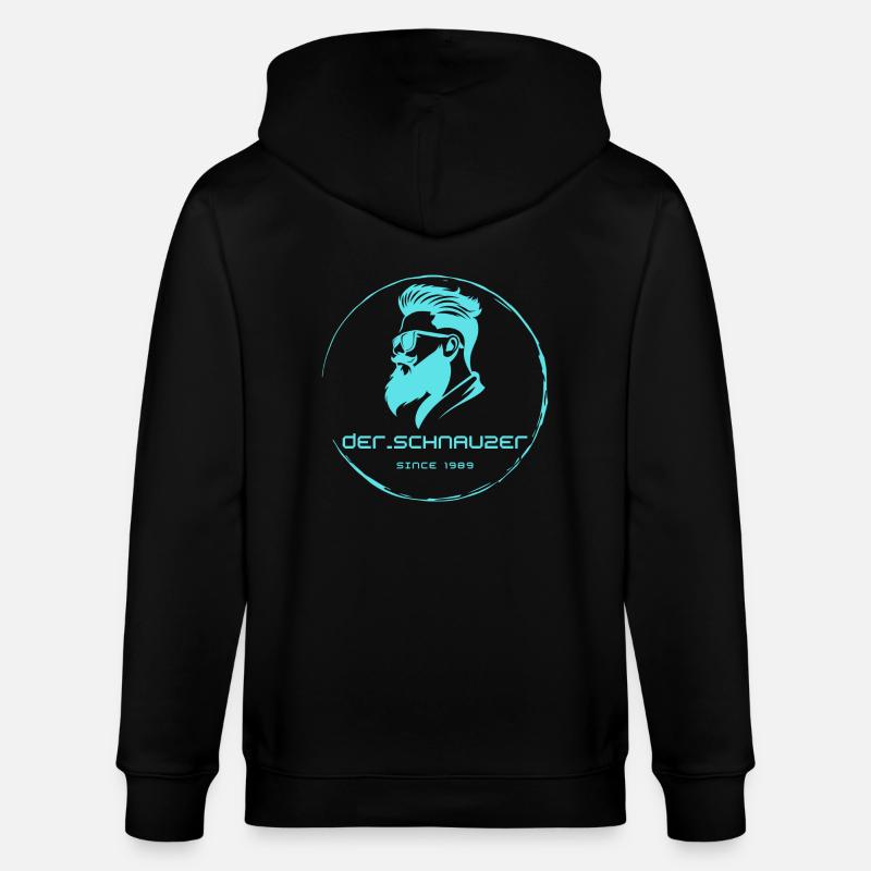 der_schnauzer hellblau - Stanley/Stella Unisex Bio-Kapuzenjacke CULTIVATOR  - Schwarz