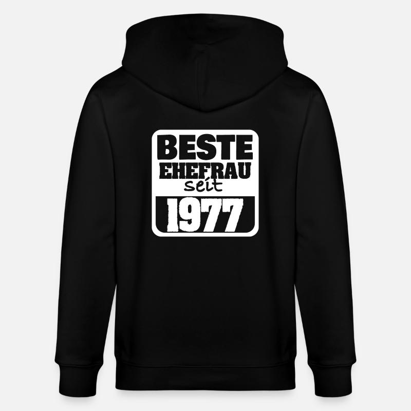 Frau 1977 - Stanley/Stella Unisex Bio-Kapuzenjacke CULTIVATOR - Schwarz