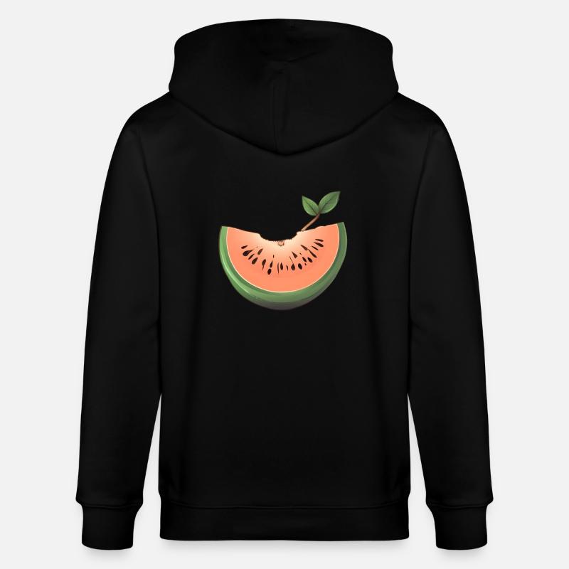 Pastèque, Melon, Fruit, Fruit - Veste à capuche bio CULTIVATOR Stanley/Stella Unisexe - noir