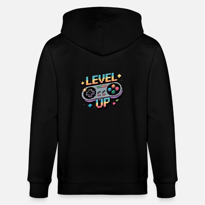Level Up - Manette de jeu - Veste à capuche bio CULTIVATOR Stanley/Stella Unisexe - noir