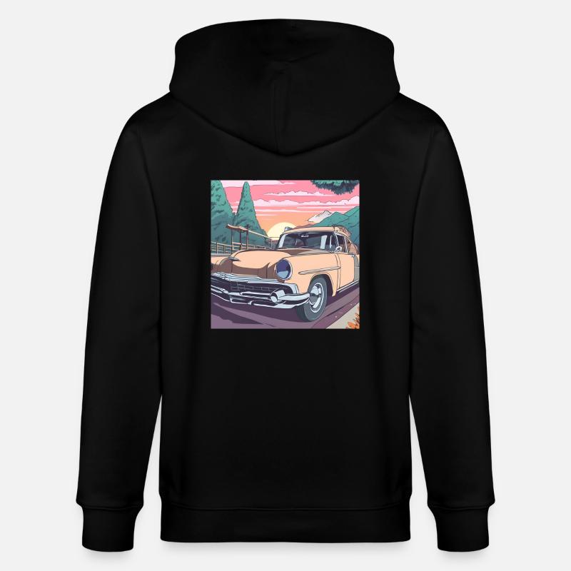 Oldtimer-Roadtrip - Stanley/Stella Unisex Bio-Kapuzenjacke CULTIVATOR  - Schwarz