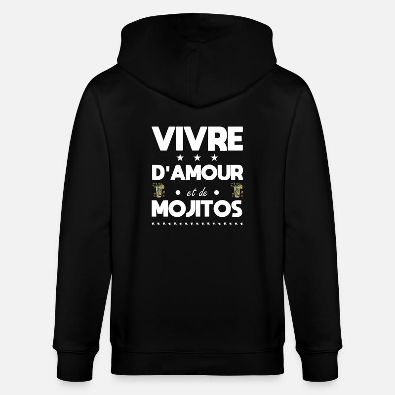 Vivre d'amour et de Mojitos - Veste à capuche bio CULTIVATOR Stanley/Stella Unisexe - noir