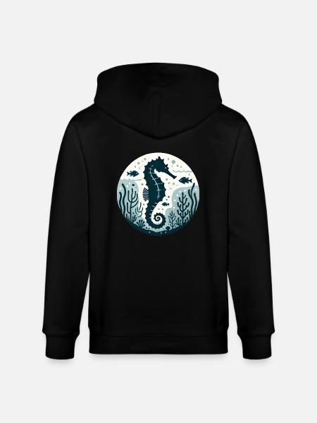 Seepferd - Stanley/Stella Unisex Bio-Kapuzenjacke CULTIVATOR - Schwarz